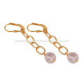 Rose Quartz Yellow Gold Plated Leverback Silver Beautiful Earring